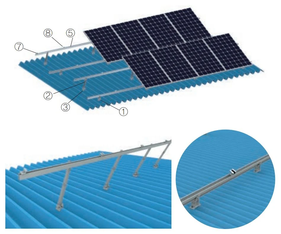 Adjustable Front and Rear Metal Roof Photovoltaic Support Structure