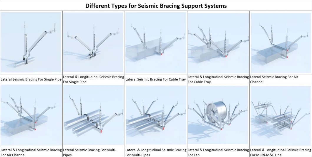 Combined Seismic Bracket Cable Bridge Seismic Hanger Lateral Bi-Directional Longitudinal Support