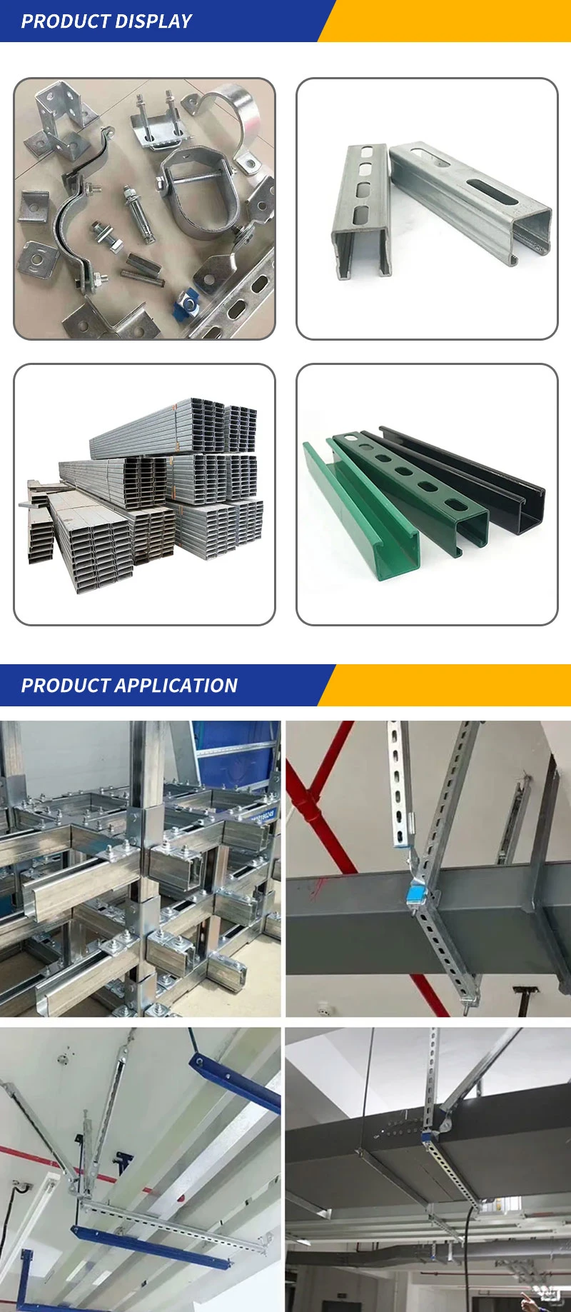 Galvanized Strut Channel 41X41 C Channel Unistrut Seismic Bracing Seismic Bracket